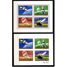 Rumflyvning Luna 16. Miniark, både takket & utakket. Postfrisk.